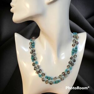 Handmade Long Vintage Czech Glass Knotted Necklace